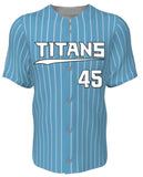 13u Titans Blue Full Button Jersey