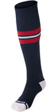 Navy/ Red/ White Stripe Socks