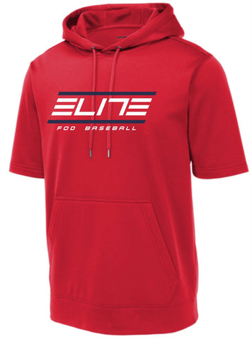 FOD ELITE Short Sleeve Hoodie- Red
