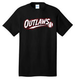 12U Outlaws Cotton Tee- Black