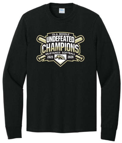 OMSB Champ Long Sleeve Cotton Tee- Black