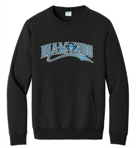 Diamonds Pocket Sweatshirt- Black
