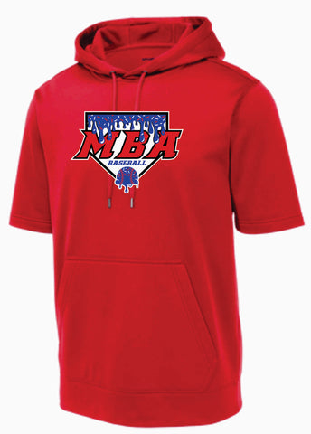 MBA Short Sleeve Hoodie- Red