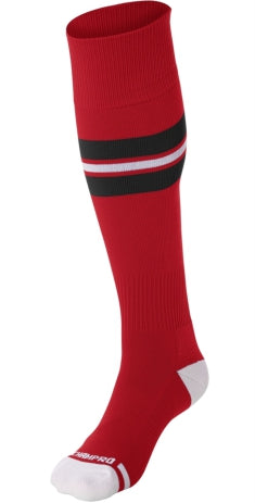 10u Bat Attitudes Stripe Socks-Red (extra)